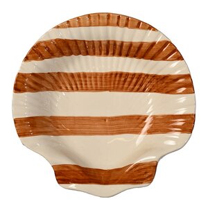 ByOn Armona serveringsfat 23,5 cm striper lys brun/hvit