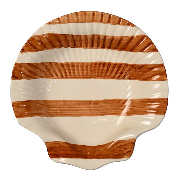 ByOn Armona serveringsfat 23,5 cm striper lys brun/hvit