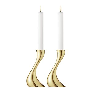 Georg Jensen Cobra lysestake 16 cm 2 stk gull