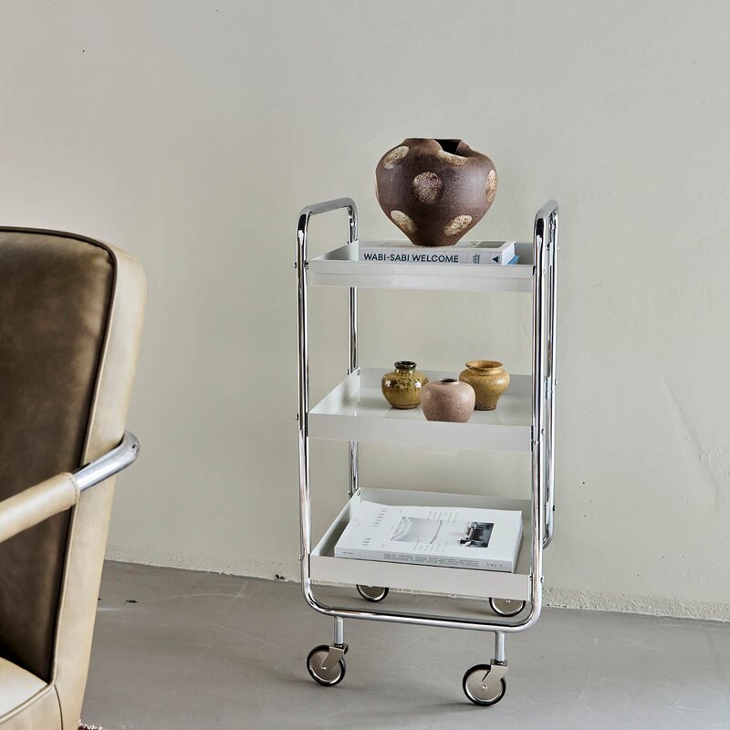 House Doctor Roll serveringsvogn i jern 42x38x85 cm sølvfinish