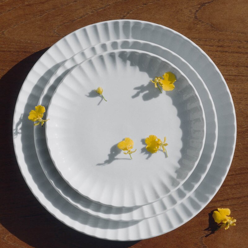 Georg Jensen Bernadotte coupe tallerken 22,5 cm hvit