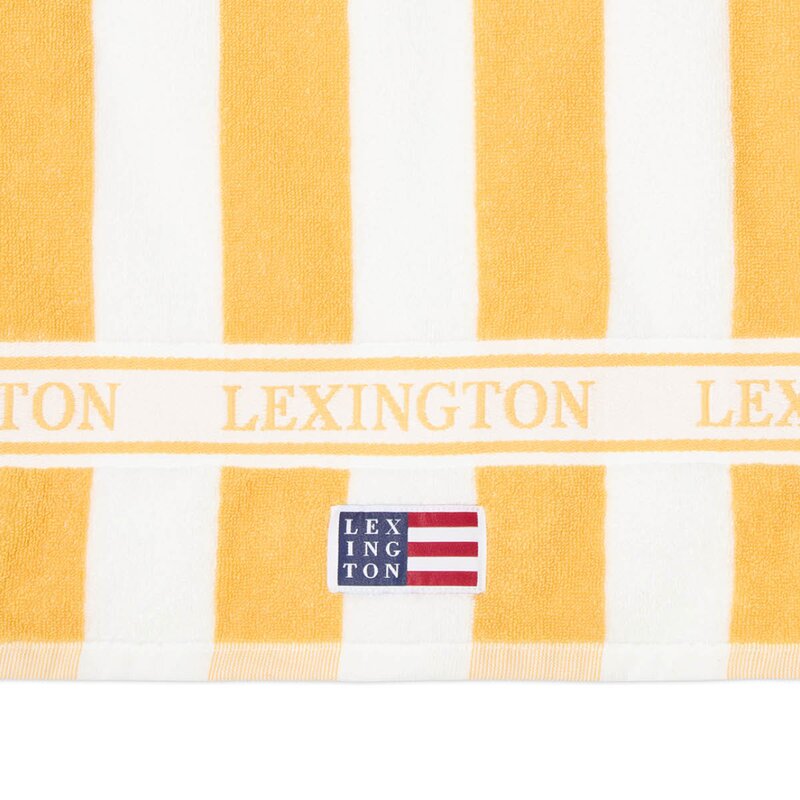 Lexington Strandhåndkle 180x100 cm frotté gul/hvit